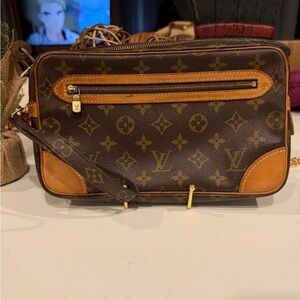 Louis Vuitton Brown and Tan Monogram Pouch